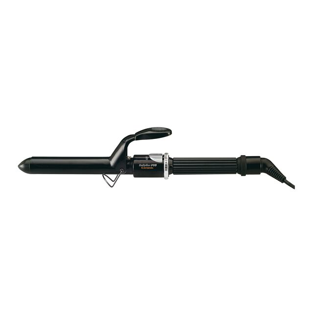 White Smoke BaBylissPRO Black Ceramic Spring Curling Iron 3/4 inch