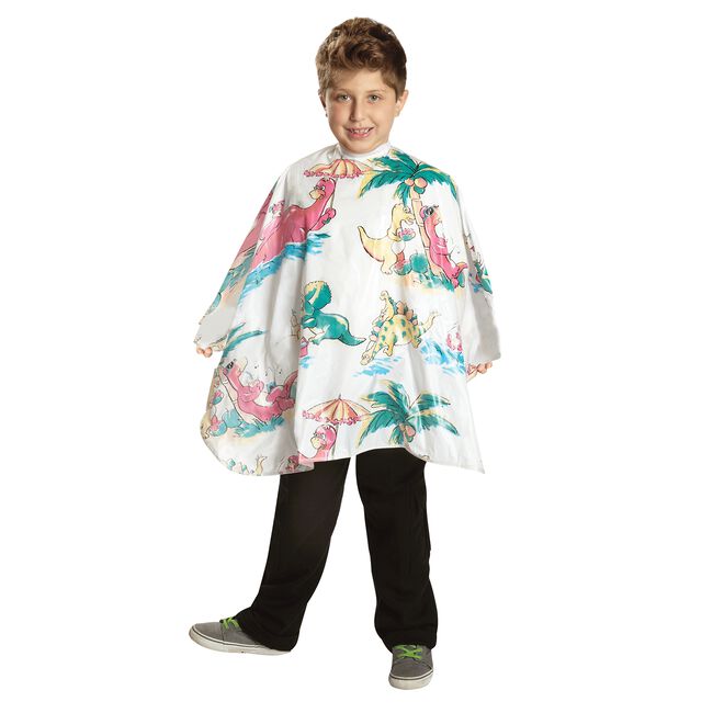 White Smoke Dannyco Sundries All-Purpose Kiddie Cape Dinosaur Motif