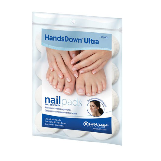 White Smoke Dannyco Sundries Handsdown Nail and Cosmetic Pads 1.75" round 60/bag