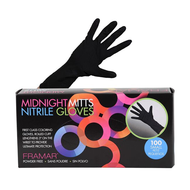 White Smoke Framar Midnight Mitts Nitrile Gloves - Small 100 Count