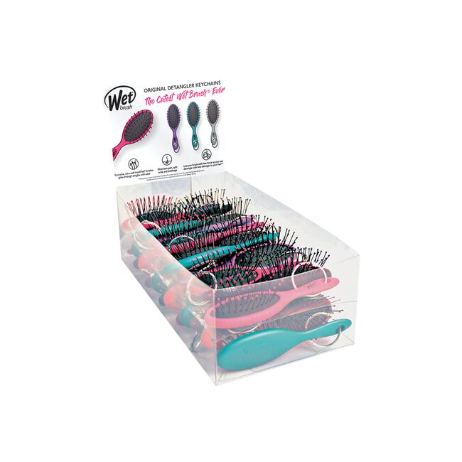 White Smoke Wet Brush Detangler Keychain Assorted Colors - 25 Piece Display