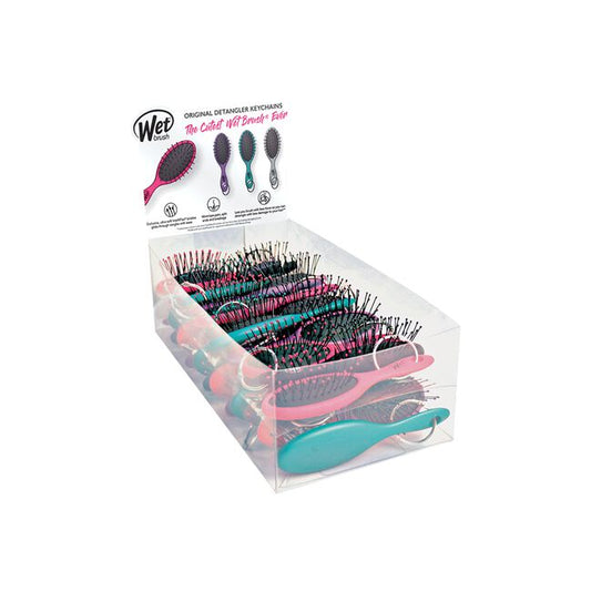 White Smoke Wet Brush Detangler Keychain Assorted Colors - 25 Piece Display