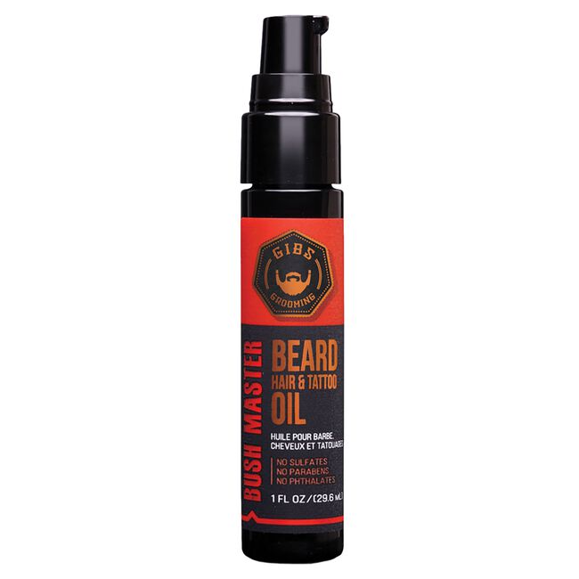 Black GIBS Grooming Bush Master Beard, Hair & Tattoo Oil