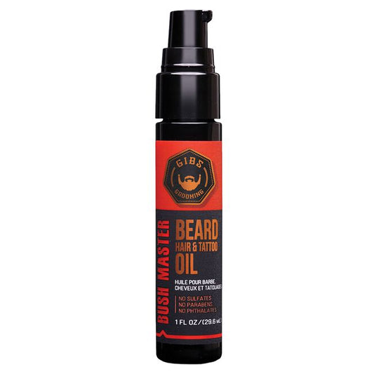 Black GIBS Grooming Bush Master Beard, Hair & Tattoo Oil