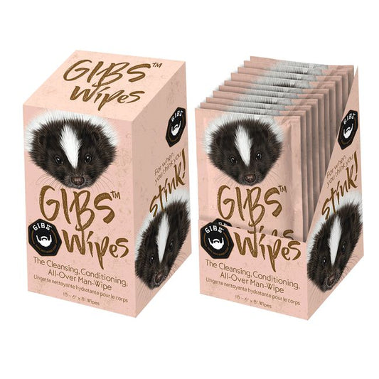 White Smoke GIBS Grooming Cleansing, Conditioning All-Over Man-Wipe - 10 count