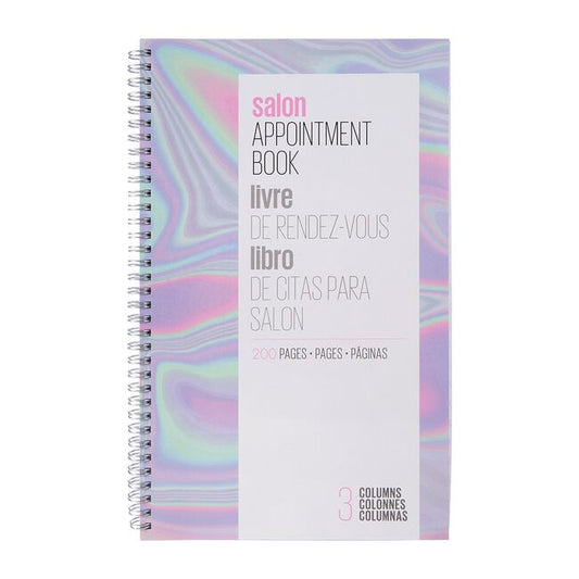 Lavender Salon Care 3-Column, 200 Page Appointment Book
