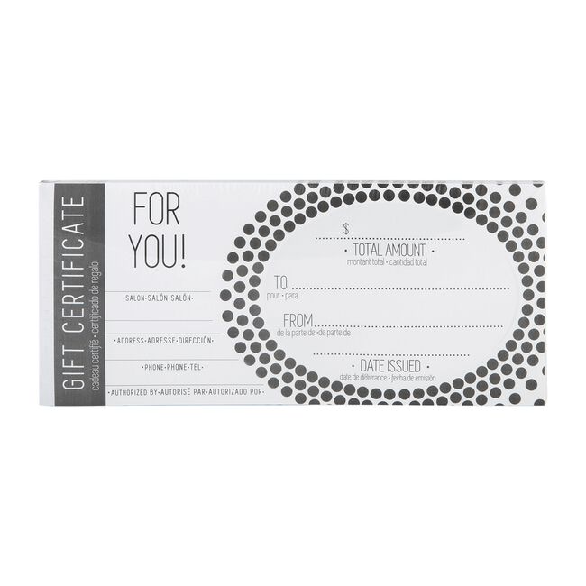 Lavender Salon Care Gift Certificates - 50 count