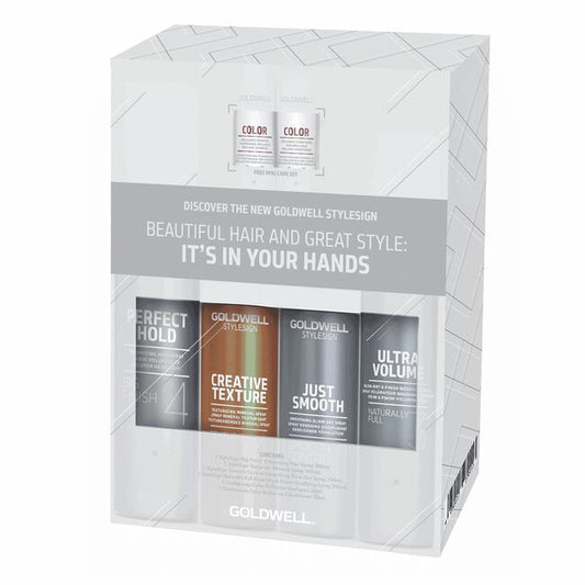 Light Gray Goldwell USA Style Sign & Dualsenses Stylist Trial Kit