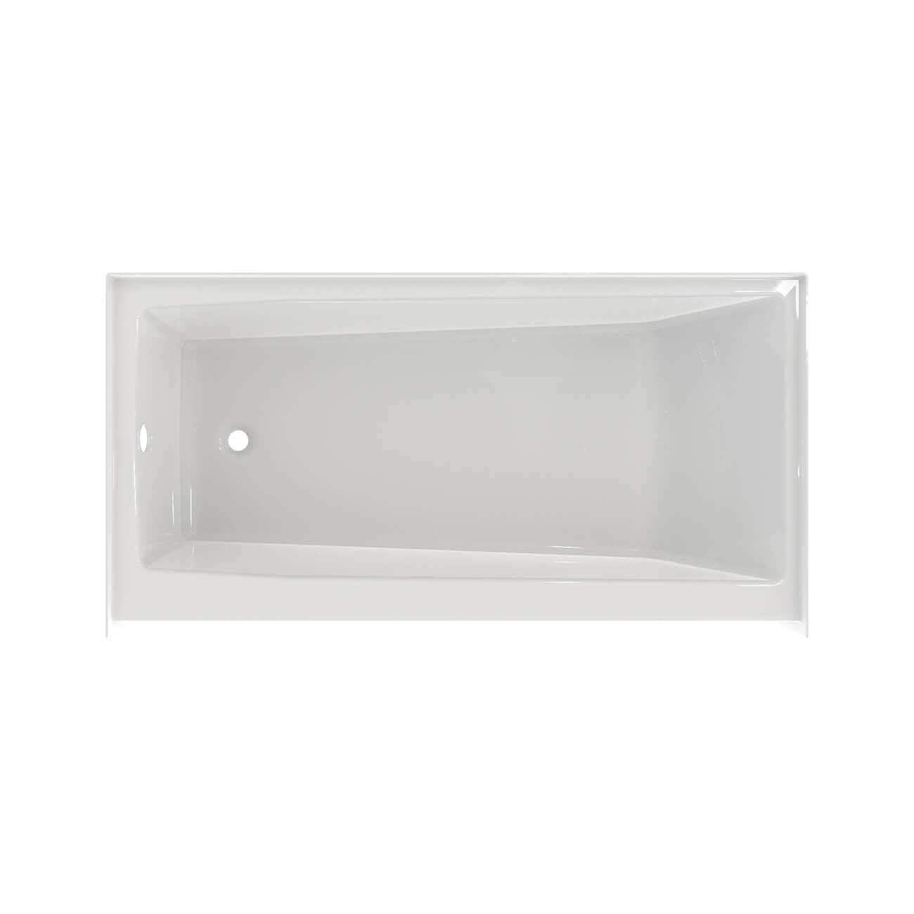 Gray Prism 60 in. L x 32 in. W Acrylic Alcove Left-Hand Drain Bathtub, White