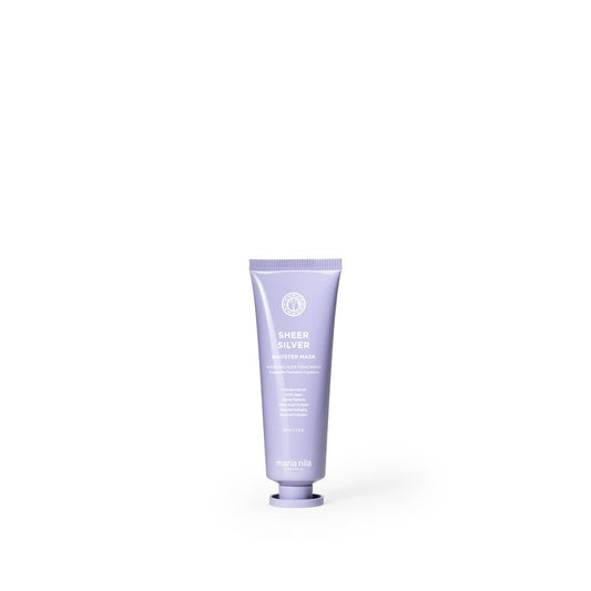 White Smoke Maria Nila Sheer Silver, Silver/Purple Booster Mask, Neutralizes Brassy Yellow/Golden Shades in Blonde, White & Grey Hairs, Violet Pigments Gives Cool Tone, 1.7 Fl Oz
