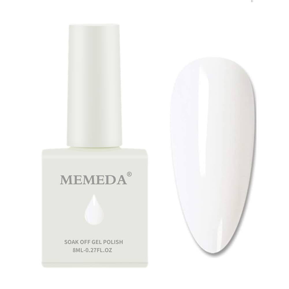 White Smoke MEMEDA Gel Nail Polish, Milky White Nude Gel Polish, 0.27 fl oz