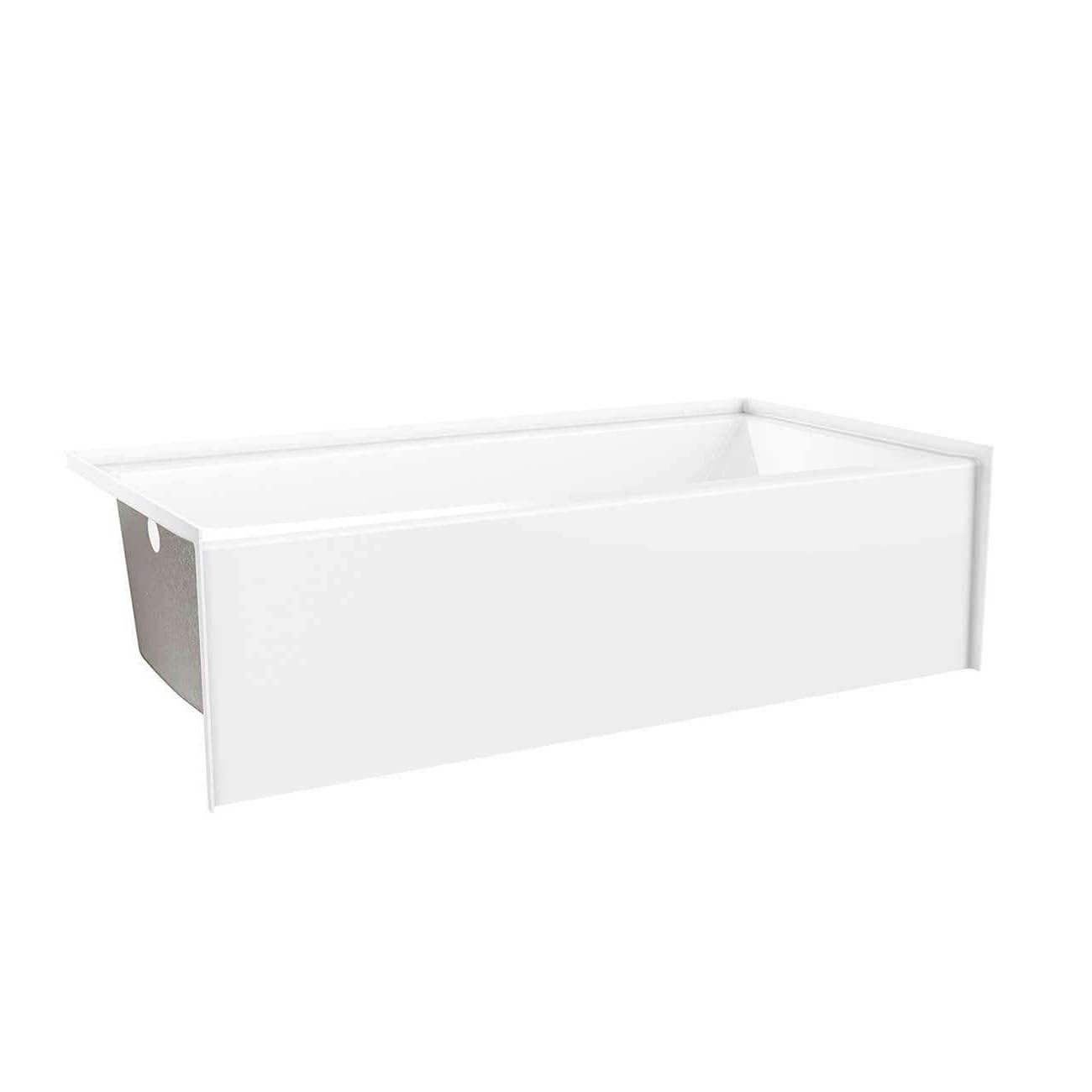 White Smoke Prism 60 in. L x 32 in. W Acrylic Alcove Left-Hand Drain Bathtub, White