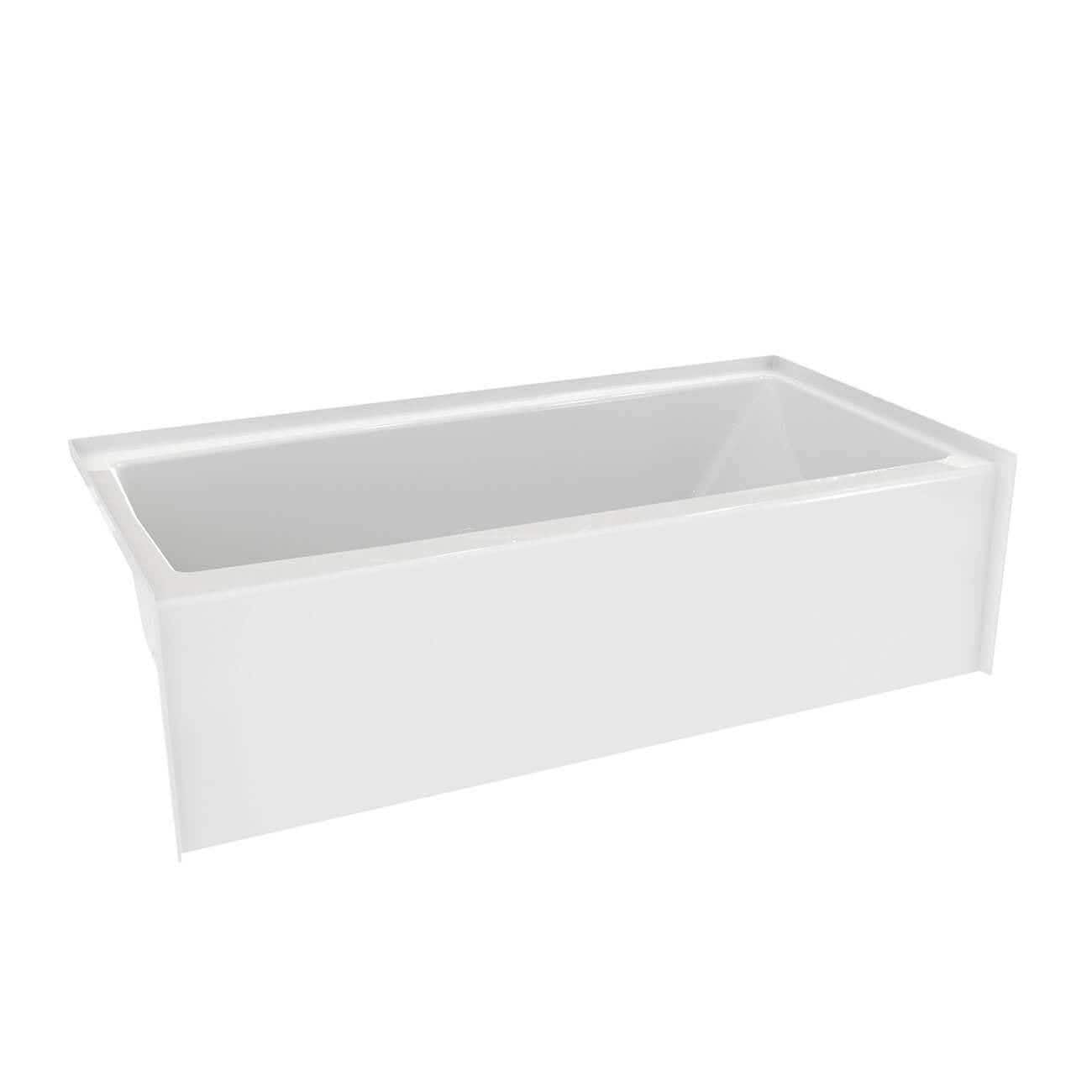 Lavender Prism 60 in. L x 32 in. W Acrylic Alcove Left-Hand Drain Bathtub, White