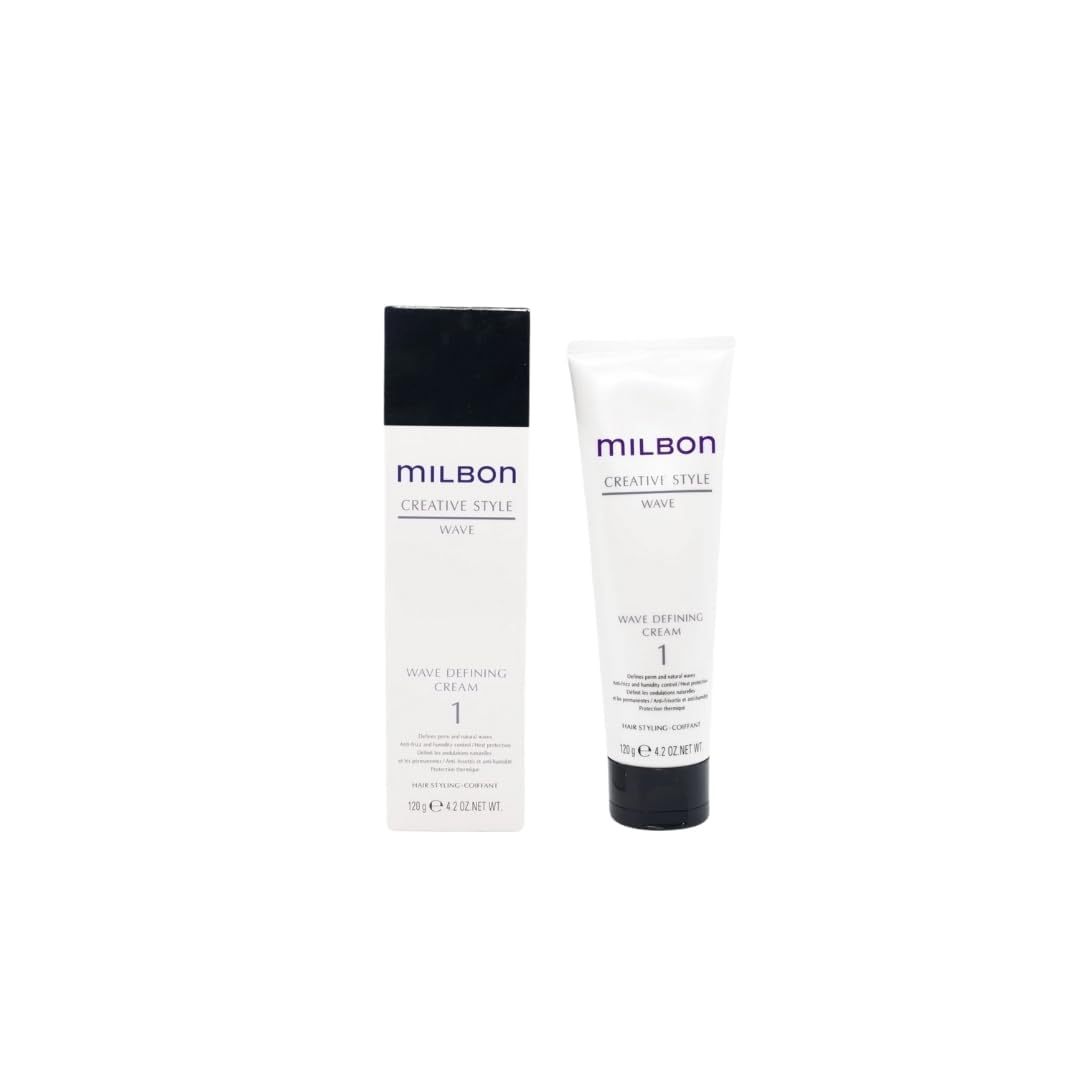 White Smoke Milbon Creative Style Wave Defining Cream 1, 4.2oz