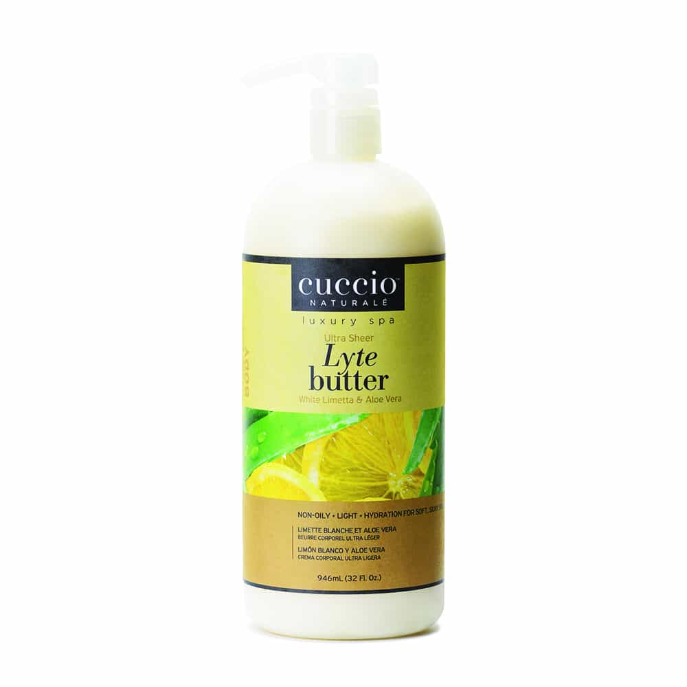 White Smoke Cuccio Non-Oily Lyte Butter 32 oz White Limetta &Aloe 3416-C