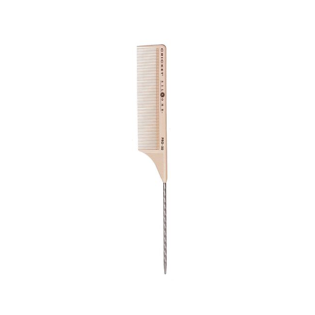 White Smoke Cricket Silkomb Pro-50 Fine Tooth Metal Rattail Comb