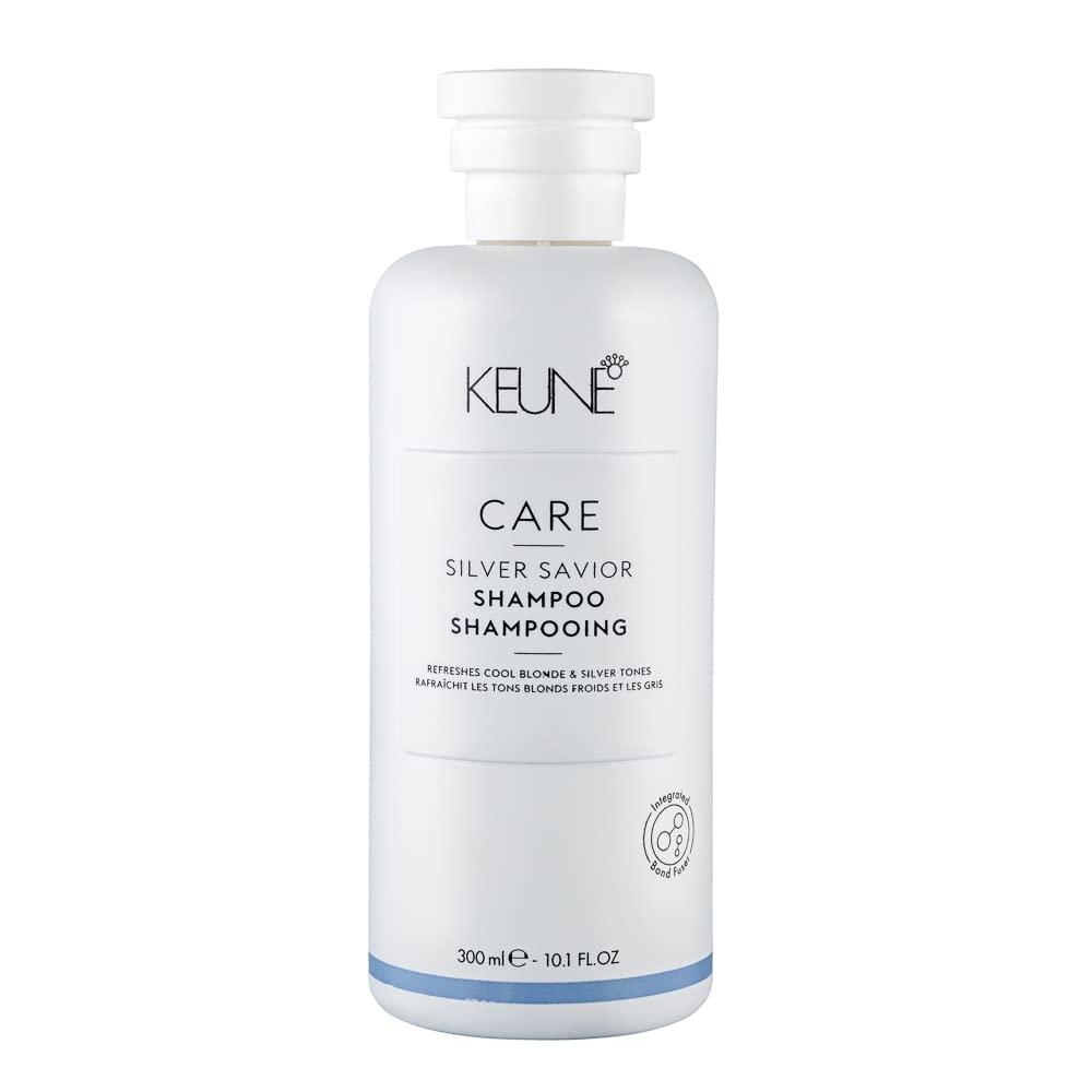 Lavender KEUNE Care Silver Savior Shampoo, Toning & Brightening Cleanser for Blonde & Grey Hair, 10.1 Fl Oz