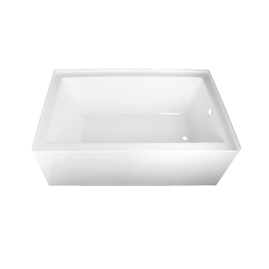 Lavender Kingston Brass Aqua Eden VTAP603622R 60-Inch Acrylic Alcove Tub with Right Hand Drain, White