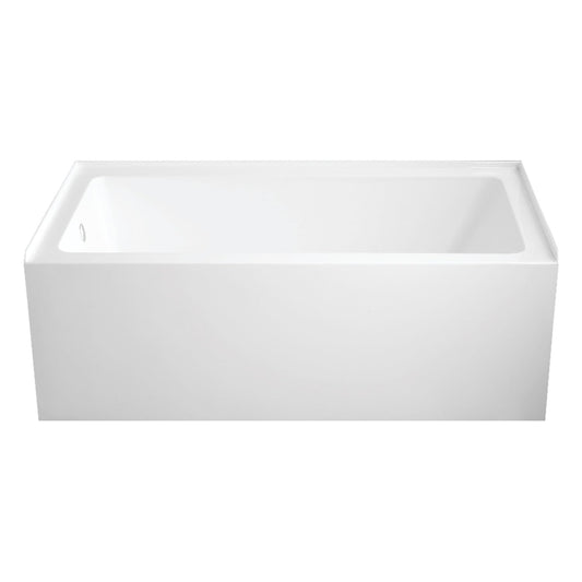Lavender Aqua Eden VTAP6032L22C 60-Inch Anti-Skid Acrylic 3-Wall Alcove Tub with Left Hand Drain Hole, White