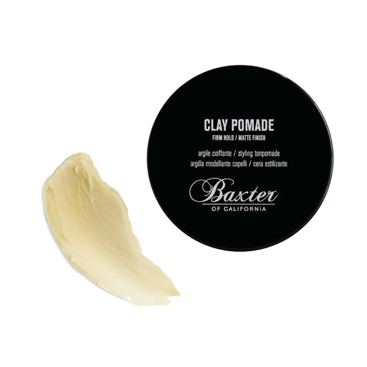 White Smoke Baxter of California Clay Pomade, Strong Hold Matte Hair Clay for Men, Texturizing & Thickening Pomade for Natural Definition and All-Day Control, 2 Ounce