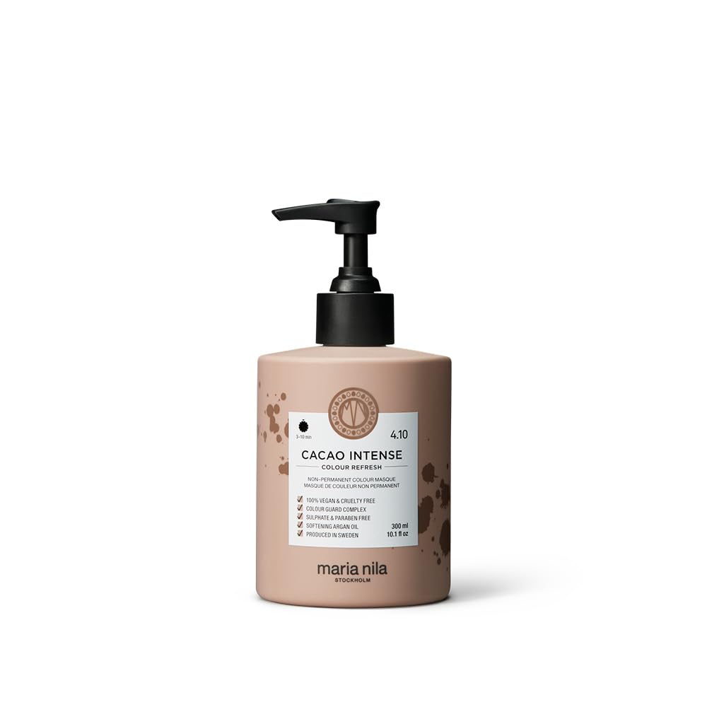 White Smoke Maria Nila Color Refresh, Cacao Intense 10.1 Fl Oz, Dark Brown Hair Mask, Semi-Permanent Pigments, 100% Vegan & Sulfate/Paraben free