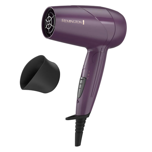White Smoke Remington Travel Hair Dryer, Folding Handle Compact Blow Dryer with Dual Voltage, Ceramic Coating & Advanced Thermal Technology, Lightweight Portable Hair Dryer for International Travel