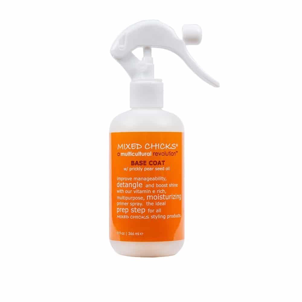 White Smoke Mixed Chicks Base Coat Curl Primer Spray – Detangling Anti-Frizz Pre-Styling Treatment with Prickly Pear & Brazil Nut Oils – Heat Protection for Curly, Coily & Wavy Hair – 9 oz