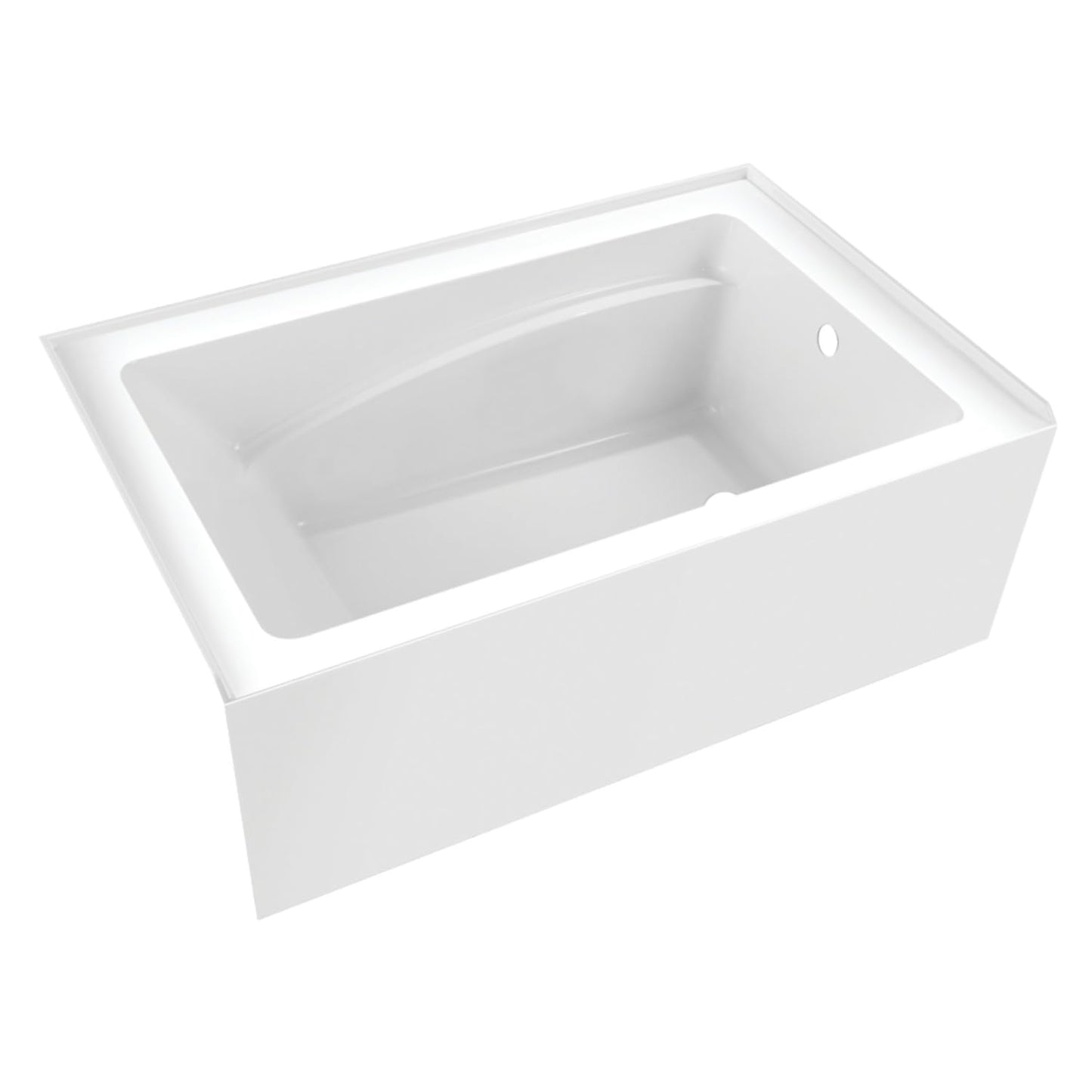 White Smoke Aqua Eden VTAM5436R22T 54-Inch Acrylic 3-Wall Alcove Tub with Right Hand Drain, Glossy White