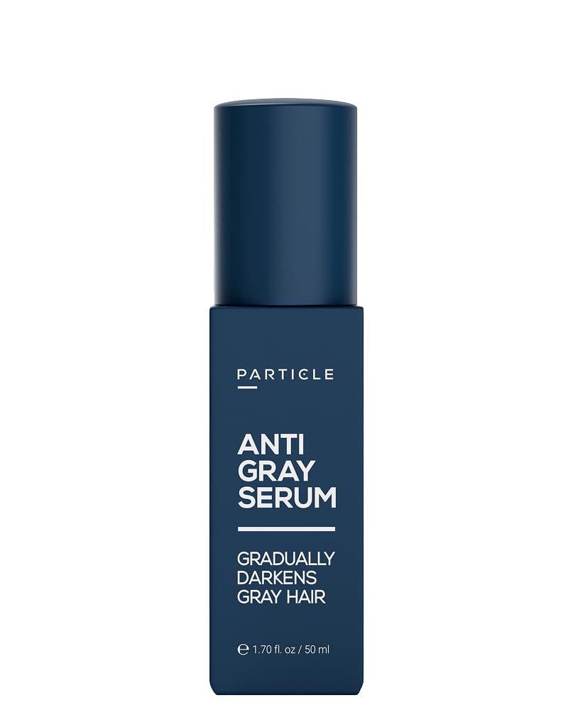 Dark Slate Gray Particle Anti-Gray Serum for Men – Gradually Reduces Gray Hair on Head & Beard Without Dye – Natural Gray Reduction with Silverfree™, Vitamin A, Melitane & Allantoin – Peroxide & Ammonia Free