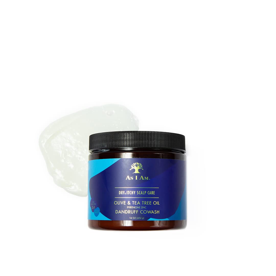 White Smoke As Am Dry & Itchy Scalp Care Cowash - 16 ounce - Enriched with Zinc Pyrithione, Olive Oil, and Tea Tree Oil - Fights Dandruff and Seborrheic Dermatitis, Blue (29782)