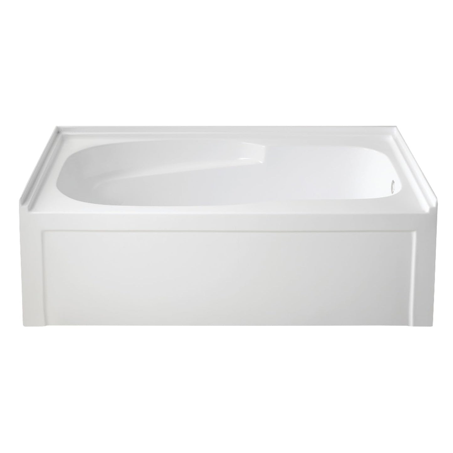 Light Gray Aqua Eden VTAM6031R21A 60-Inch Anti-Skid Acrylic 3-Wall Alcove Tub with Right Hand Drain Hole, White