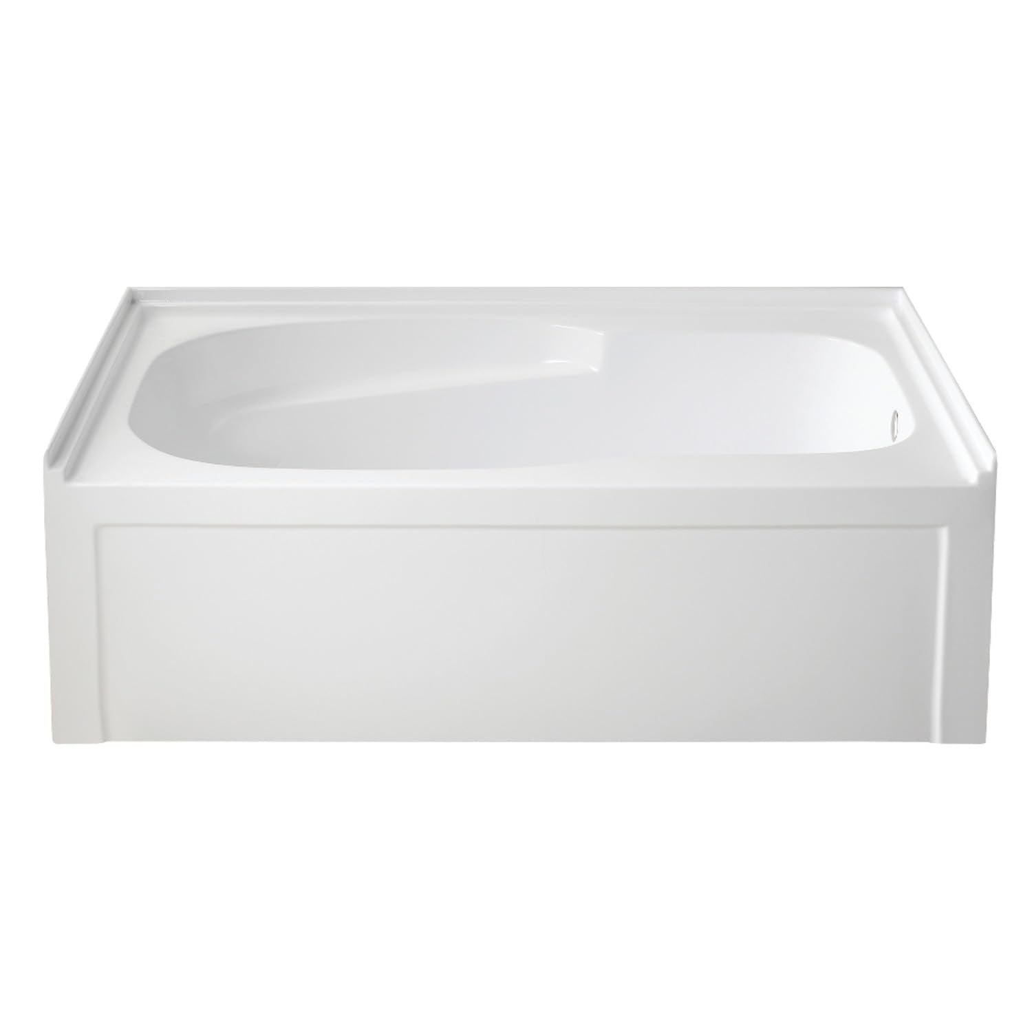 Light Gray Aqua Eden VTAM6031R21A 60-Inch Anti-Skid Acrylic 3-Wall Alcove Tub with Right Hand Drain Hole, White