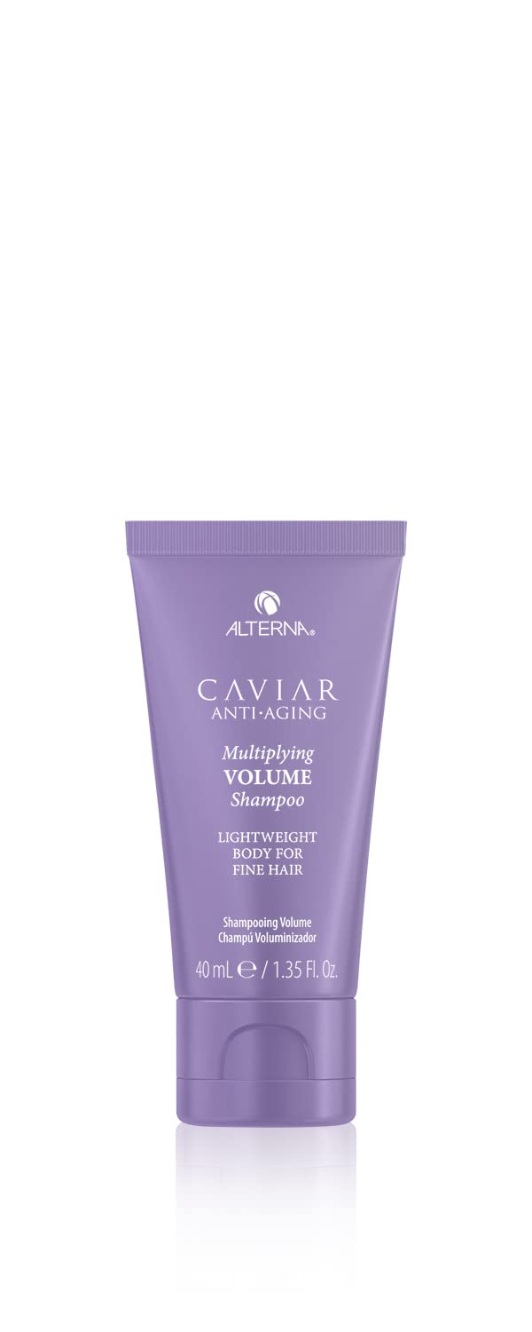 Dark Gray Alterna Haircare CAVIAR Anti-Aging Multiplying Volume Shampoo Travel Size 1.35 Fl Oz | For Fine, Limp or Thin Hair | Create Instant Volume and Thickness | Sulfate Free