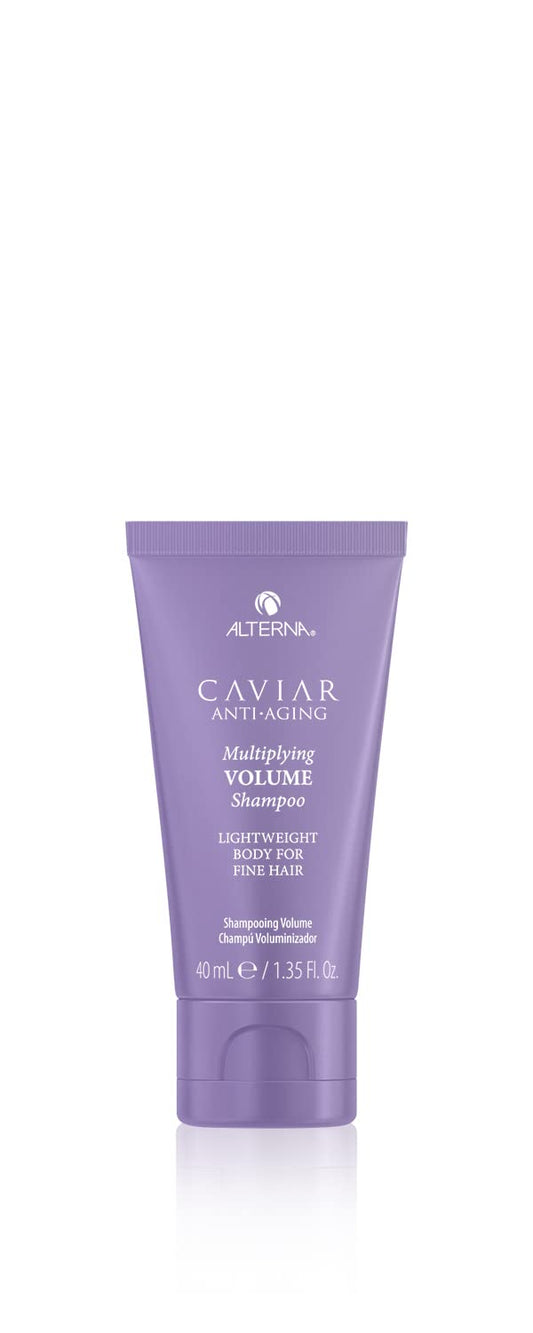 Dark Gray Alterna Haircare CAVIAR Anti-Aging Multiplying Volume Shampoo Travel Size 1.35 Fl Oz | For Fine, Limp or Thin Hair | Create Instant Volume and Thickness | Sulfate Free