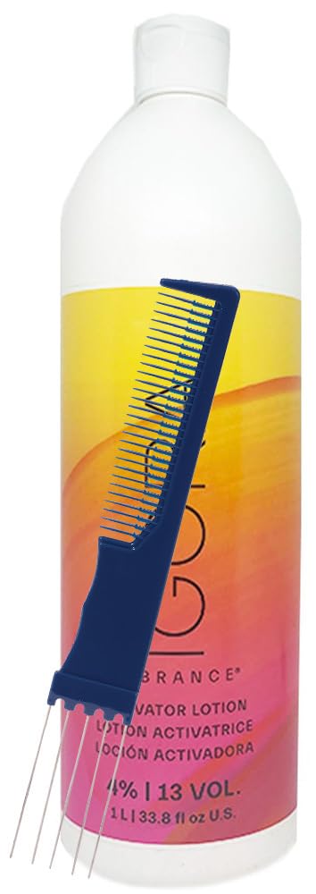 White Smoke Vibrance 4% / 13 Volume Activator Lotion 1 Liter and Dual Purpose Comb (Bundle 2 items)