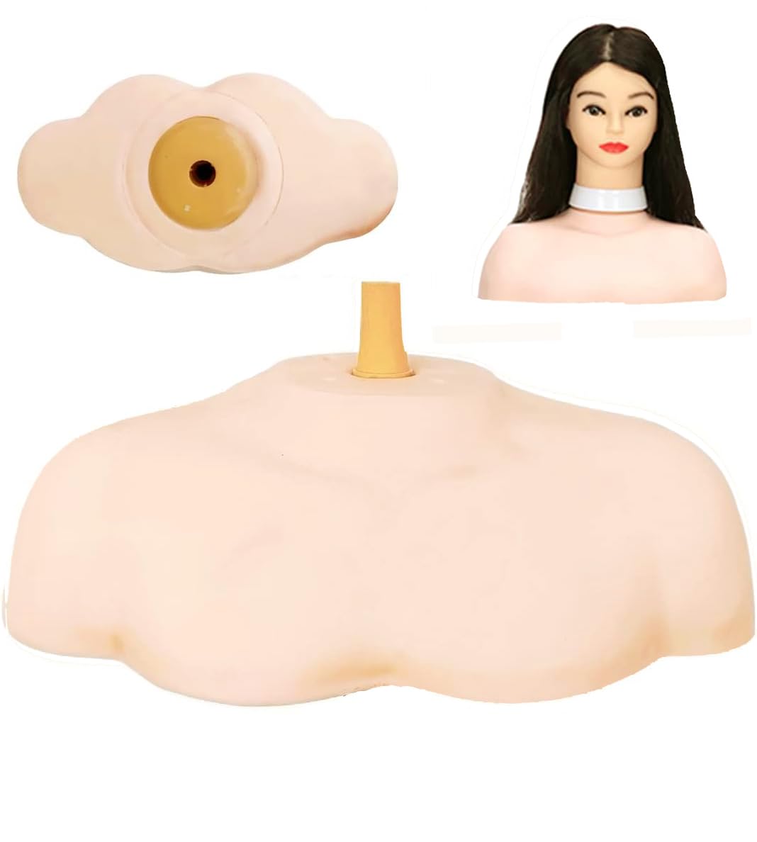 White Smoke Shoulder Mannequin, Dummy Shoulder for Mannequin Head Stand, Wig Head Support for Cosmetology and Hairdressing Training in Home and Salon Settings, Shoulder Model, Medium Size