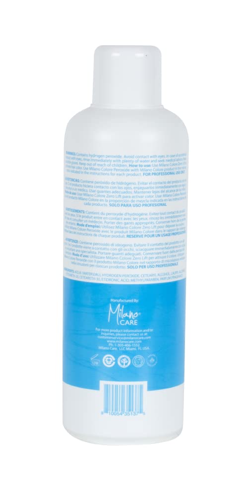 Light Gray Milano Care Hydrogen Peroxide Developer - Stabilized Professional Salon Bleaching Cream for Consistent Hair Coloring, Volume 40, 5.03 fl oz/150 ml