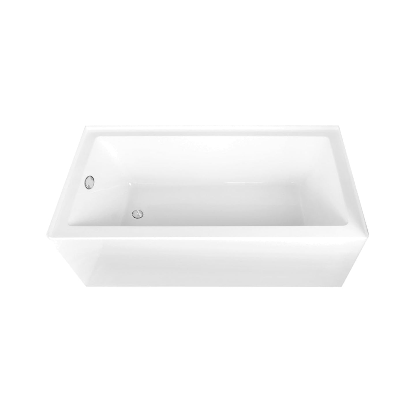 Lavender Aqua Eden CVTAP663222L1 66" Acrylic Rectangular 3-Wall Alcove Tub, Left Hand Drain, Glossy White/Polished Chrome