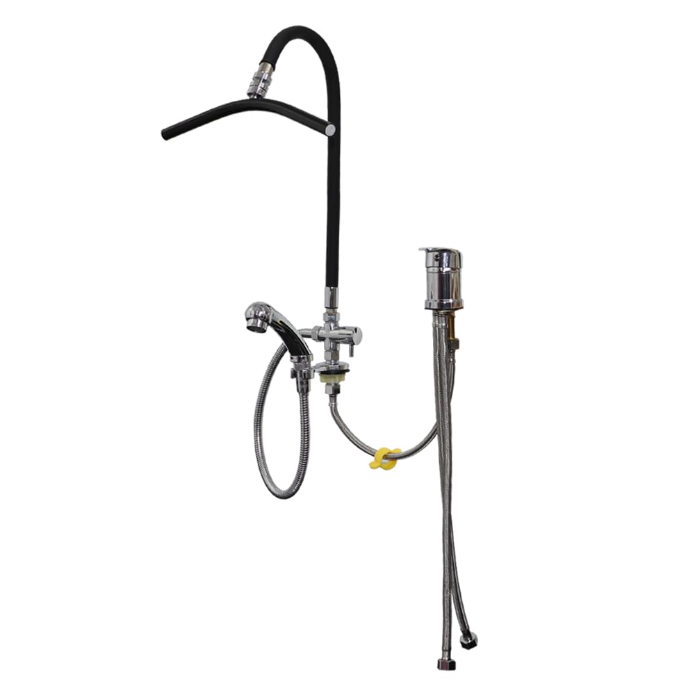 White Smoke Hair Washing Equipment with Faucet for Baber Shop, Hair Salon Tools for Waterfall Outlet, Shampoo Bowl Accessories, Scalp Massag，Adjustable and Flexible, Black