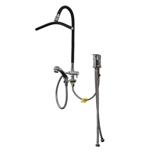 White Smoke Hair Washing Equipment with Faucet for Baber Shop, Hair Salon Tools for Waterfall Outlet, Shampoo Bowl Accessories, Scalp Massag，Adjustable and Flexible, Black