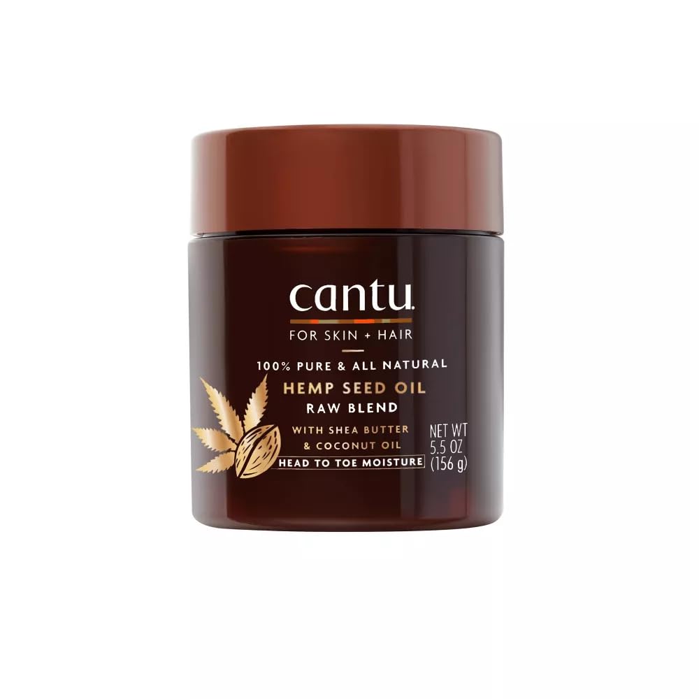 Black Cantu For Skin + Hair Hemp Seed Oil Raw Blend 5.5 Ounce Jar