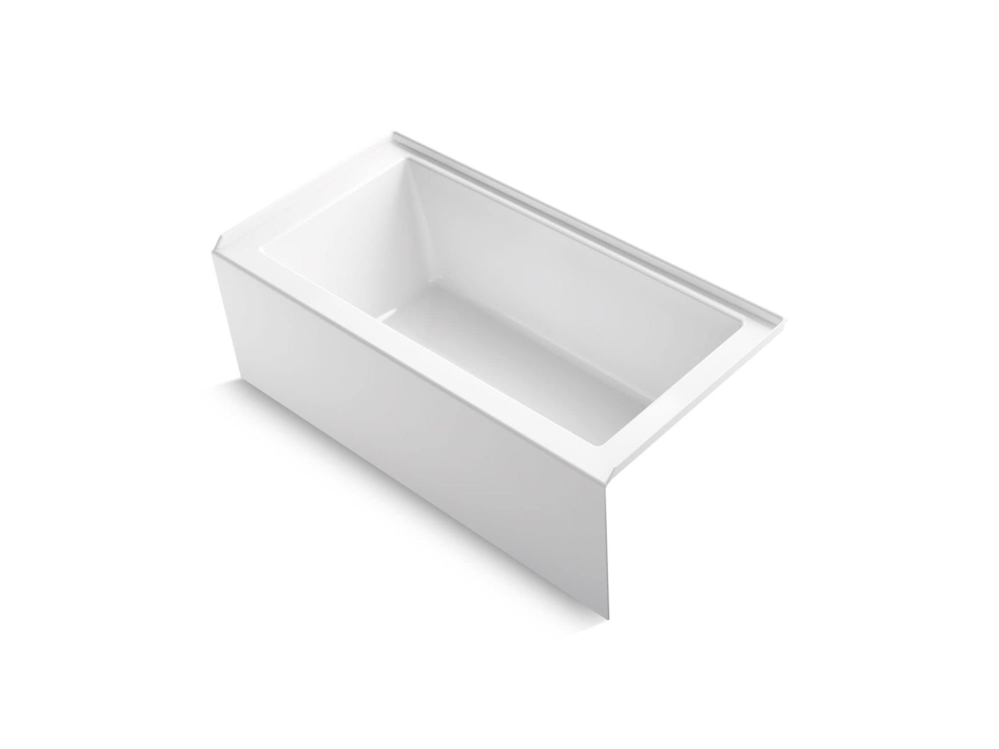 White Smoke Kohler 60" x 30" alcove bath with integral apron, integral flange, and right-hand drain