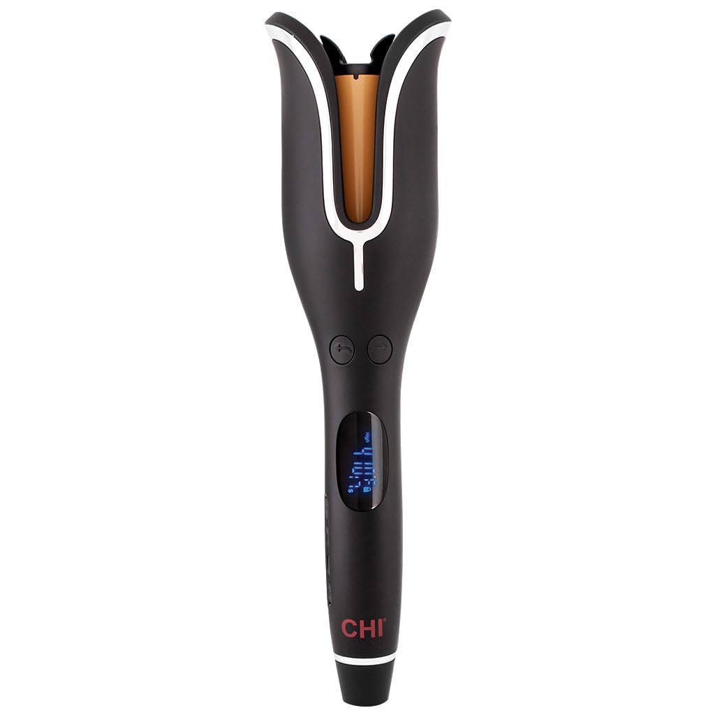 White Smoke CHI Spin N Curl 1″ Ceramic Rotating Curling Iron, Adjustable Preset Heat Settings for All Hair Types, Salon-Quality Curls & Waves, Auto Shut-Off, Tangle Protection, Onyx Black