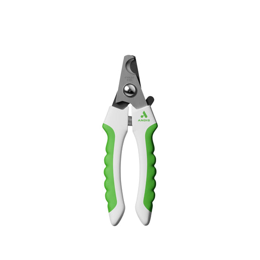 White Smoke Andis 68575 Animal Nail Cutter for Small Breeds - Stainless Steel Blades with Sharp Efficiency - Designed for Repeated Use & Recommended by Pet Trainers – Medium Size & White/Green