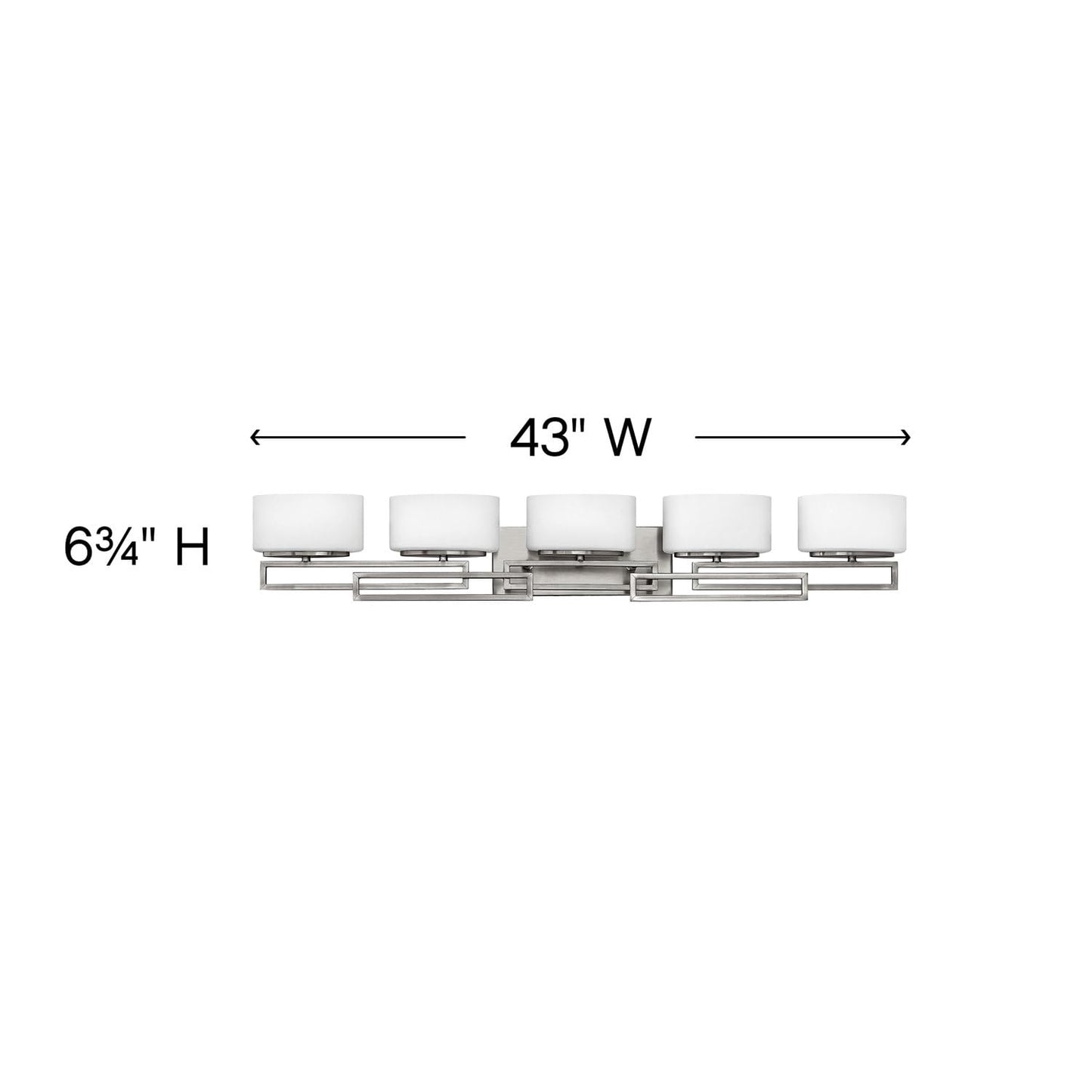 White Smoke Hinkley Lanza Contemporary Modern Five Light 300W G9 Bathroom Vanity Fixture, Antique Nickel