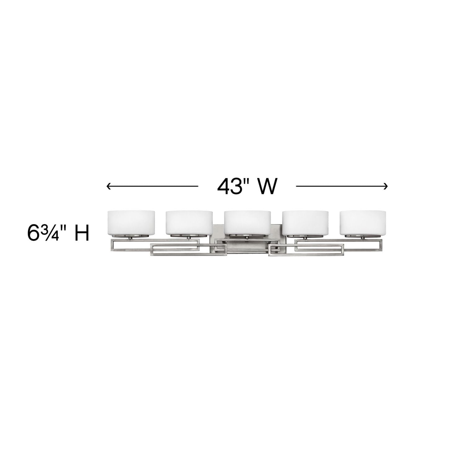 White Smoke Hinkley Lanza Contemporary Modern Five Light 300W G9 Bathroom Vanity Fixture, Antique Nickel
