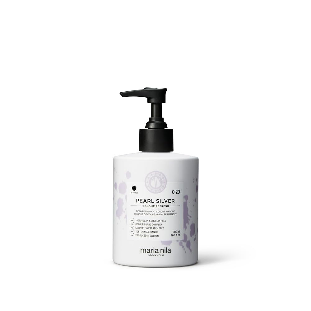 White Smoke Maria Nila Color Refresh, Pearl Silver 10.1 Fl Oz, Cool Silver Hair Mask, Semi-Permanent Pigments, 100% Vegan & Sulfate/Paraben free