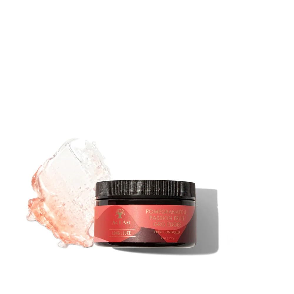 White Smoke As I Am Long and Luxe Groedge Edge Controller 4oz - Rejuvenates, Strengthens Hair Line - Long Lasting Hold, Flake Free - Enriched with Pomegranate, Passion Fruit
