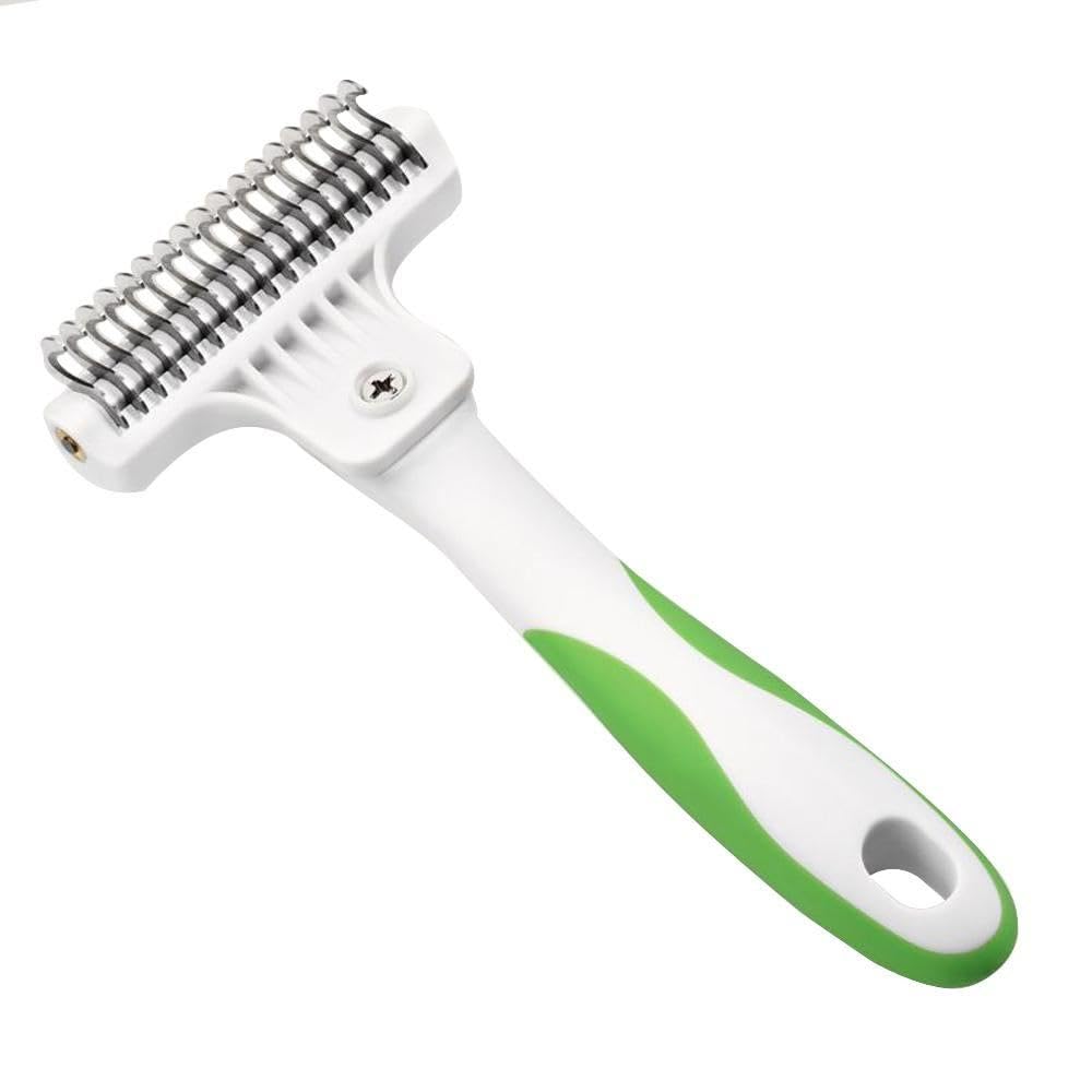 White Smoke Andis 65760 Deshedding Tool for Cats & Dogs - Reduces Shedding up to 90% - Quick & Clean Grooming - Skin-Friendly Dematting brush with Non-Slip Rubber Handles