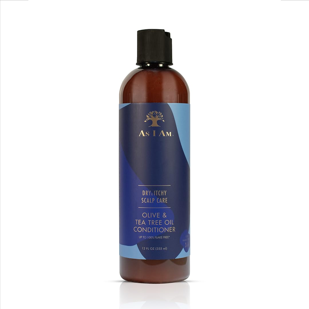 White Smoke As I Am Dry & Itchy Scalp Care Conditioner - 12 ounce - Enriched with Zinc Pyrithione, Olive Oil, and Tea Tree Oil - Fights Dandruff and Seborrheic Dermatitis